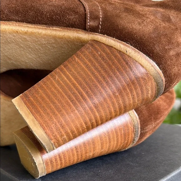 Ralph Lauren Purple Label Brown Heeled Boots - Picture 9 of 12